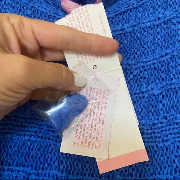 Lilly Pulitzer Blue Sleeveless Knit Top with Fringe - Picture 6 of 10